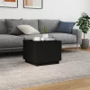 Fekete dohányzóasztal LED-lámpákkal 50 x 50 x 40 cm