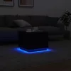 Fekete dohányzóasztal LED-lámpákkal 50 x 50 x 40 cm