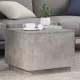 Betonszürke dohányzóasztal LED-lámpákkal 50 x 50 x 40 cm