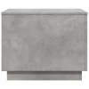 Betonszürke dohányzóasztal LED-lámpákkal 50 x 50 x 40 cm
