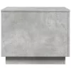 Betonszürke dohányzóasztal LED-lámpákkal 50 x 50 x 40 cm