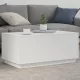 Fehér dohányzóasztal LED-lámpákkal 90x50x40 cm