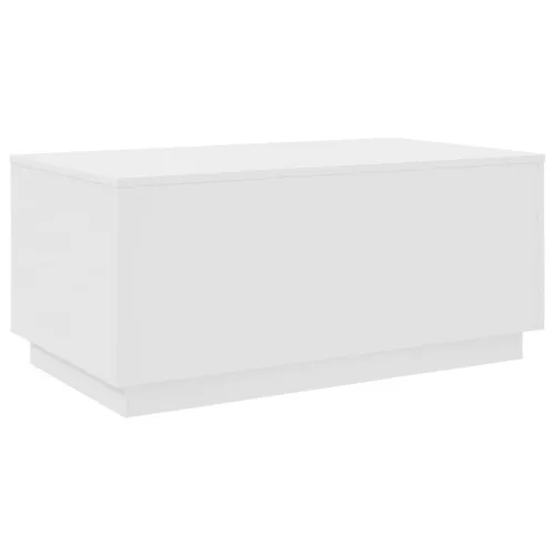 Fehér dohányzóasztal LED-lámpákkal 90x50x40 cm