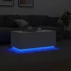Fehér dohányzóasztal LED-lámpákkal 90x50x40 cm