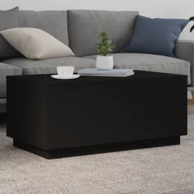 Fekete dohányzóasztal LED-lámpákkal 90x50x40 cm