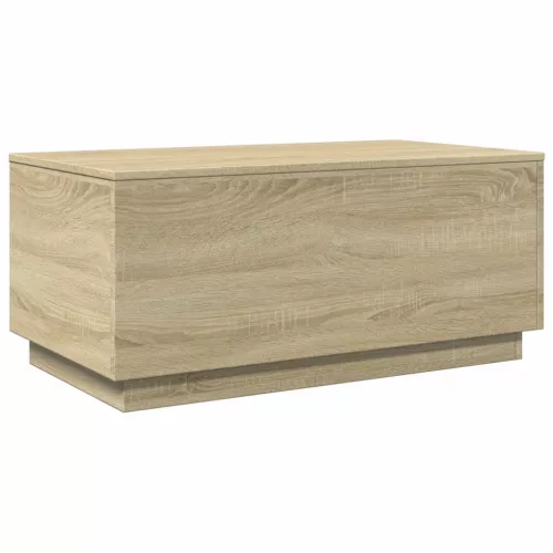 Sonoma tölgy színű dohányzóasztal LED-lámpákkal 90x50x40 cm