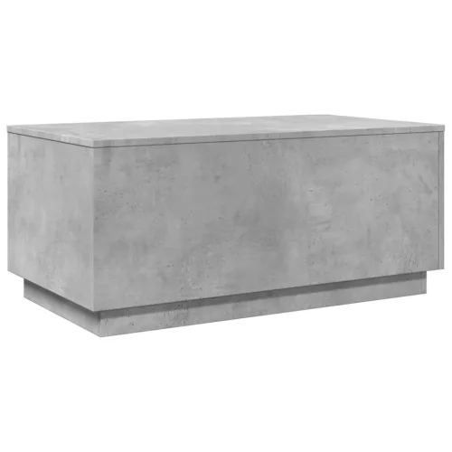 Betonszürke dohányzóasztal LED-lámpákkal 90x50x40 cm