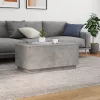 Betonszürke dohányzóasztal LED-lámpákkal 90x50x40 cm