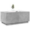 Betonszürke dohányzóasztal LED-lámpákkal 90x50x40 cm