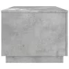 Betonszürke dohányzóasztal LED-lámpákkal 90x50x40 cm