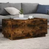 Füstös tölgy színű dohányzóasztal LED-lámpákkal 90x50x40 cm