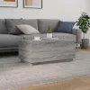 Szürke sonoma színű dohányzóasztal LED-lámpákkal 90x50x40 cm