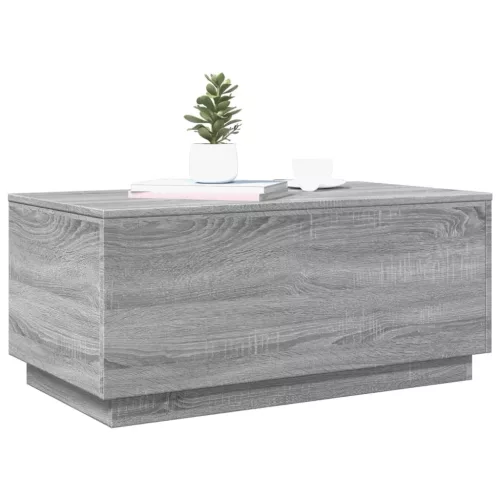 Szürke sonoma színű dohányzóasztal LED-lámpákkal 90x50x40 cm