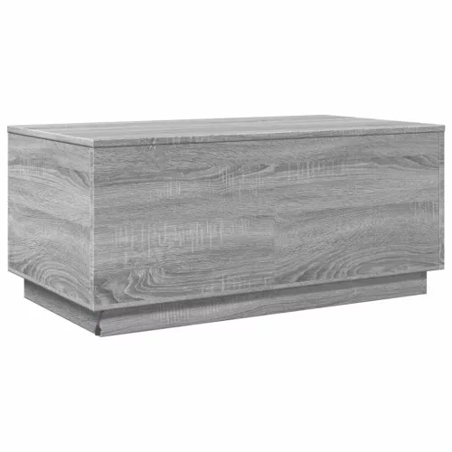 Szürke sonoma színű dohányzóasztal LED-lámpákkal 90x50x40 cm