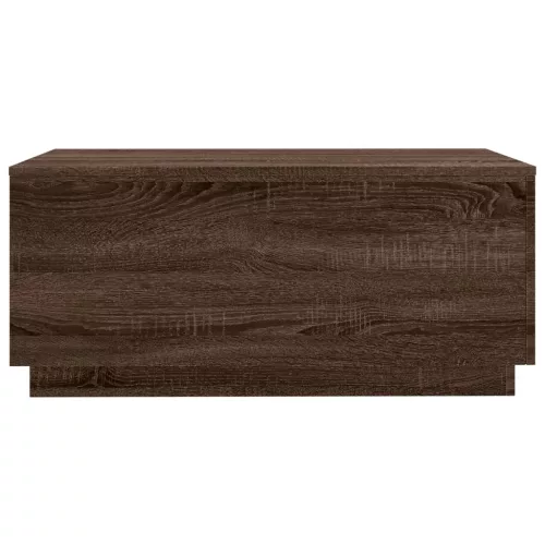 Barna tölgyszínű dohányzóasztal LED-lámpákkal 90x50x40 cm