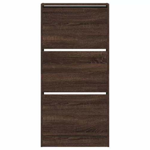 Barna tölgyszínű szerelt fa cipőszekrény 60x 21 x 125,5 cm