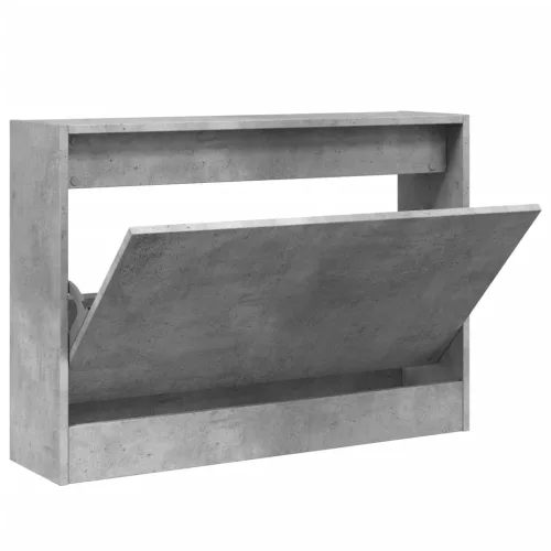 Betonszürke szerelt fa cipőszekrény 80 x 21 x 57 cm