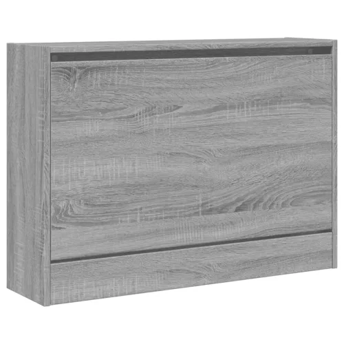 Szürke sonoma színű szerelt fa cipőszekrény 80 x 21 x 57 cm