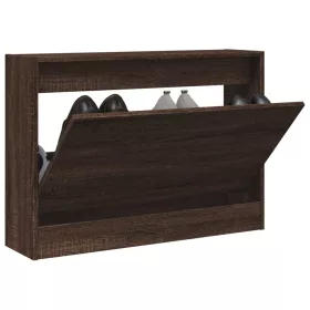   Barna tölgyszínű szerelt fa cipőszekrény 80 x 21 x 57 cm