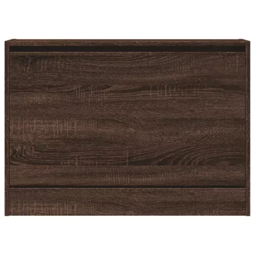 Barna tölgyszínű szerelt fa cipőszekrény 80 x 21 x 57 cm