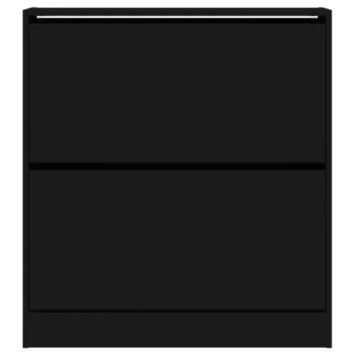 Fekete szerelt fa cipőszekrény 80 x 21x 87,5 cm