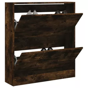   Füstös tölgy színű szerelt fa cipőszekrény 80 x 21 x 87,5 cm