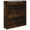 Füstös tölgy színű szerelt fa cipőszekrény 80 x 21 x 87,5 cm