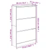 Fekete szerelt fa cipőszekrény 80 x 21 x 125,5 cm
