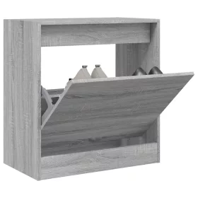   Szürke sonoma színű szerelt fa cipőszekrény 60 x 34 x 63,5 cm