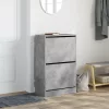 Betonszürke szerelt fa cipőszekrény 60 x 34 x 96,5 cm