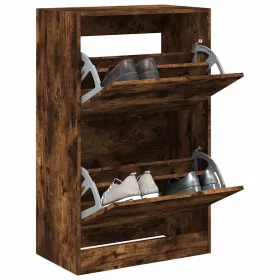   Füstös tölgy színű szerelt fa cipőszekrény 60 x 34 x 96,5 cm