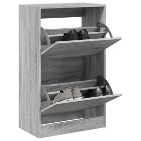   Szürke sonoma színű szerelt fa cipőszekrény 60 x 34 x 96,5 cm
