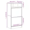 Betonszürke szerelt fa cipőszekrény 60x34x116 cm