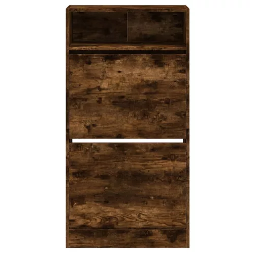 Füstös tölgy színű szerelt fa cipőszekrény 60x34x116 cm