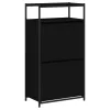 Fekete szerelt fa cipőszekrény 60x34x112 cm