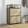 Sonoma tölgy színű szerelt fa cipőszekrény 75x34x112 cm