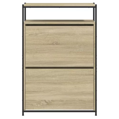 Sonoma tölgy színű szerelt fa cipőszekrény 75x34x112 cm