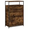 Füstös tölgy színű szerelt fa cipőszekrény 75x34x112 cm