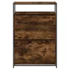 Füstös tölgy színű szerelt fa cipőszekrény 75x34x112 cm