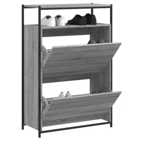   Szürke sonoma színű szerelt fa cipősszekrény 75x34x112 cm