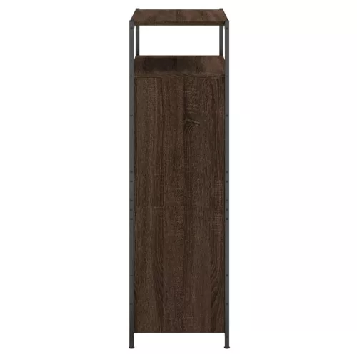 Barna tölgyszínű szerelt fa cipősszekrény 75 x 34 x 112 cm