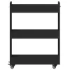 Fekete szerelt fa szekrény kerekekkel 60 x 22 x 79 cm