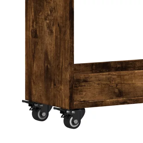 Füstös tölgy színű szerelt fa szekrény kerekekkel 60x22x79 cm