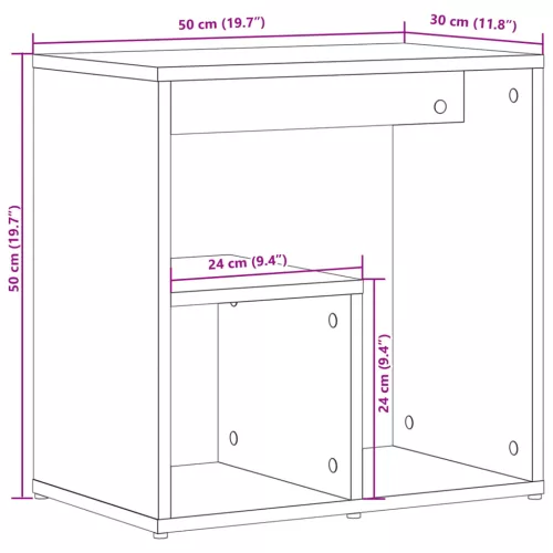Fekete szerelt fa kisasztal 50 x 30 x 50 cm