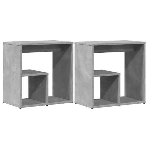 2 db betonszürke szerelt fa kisasztal 50x30x50 cm