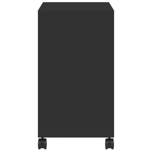 Fekete szerelt fa kisasztal kerekekkel 50 x 30 x 55 cm