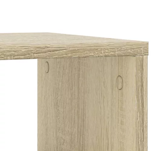 Sonoma tölgy színű szerelt fa kisasztal kerekekkel 50x35x55 cm