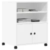 Fehér nyomtatóállvány kerekekkel 60x48x74 cm