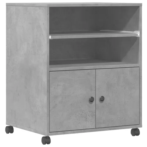 Betonszürke nyomtatóállvány kerekekkel 60x48x74 cm