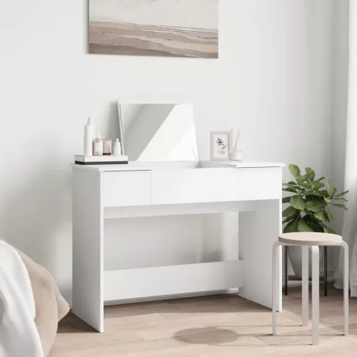 Fehér fésülködőasztal tükörrel 100x45x76 cm